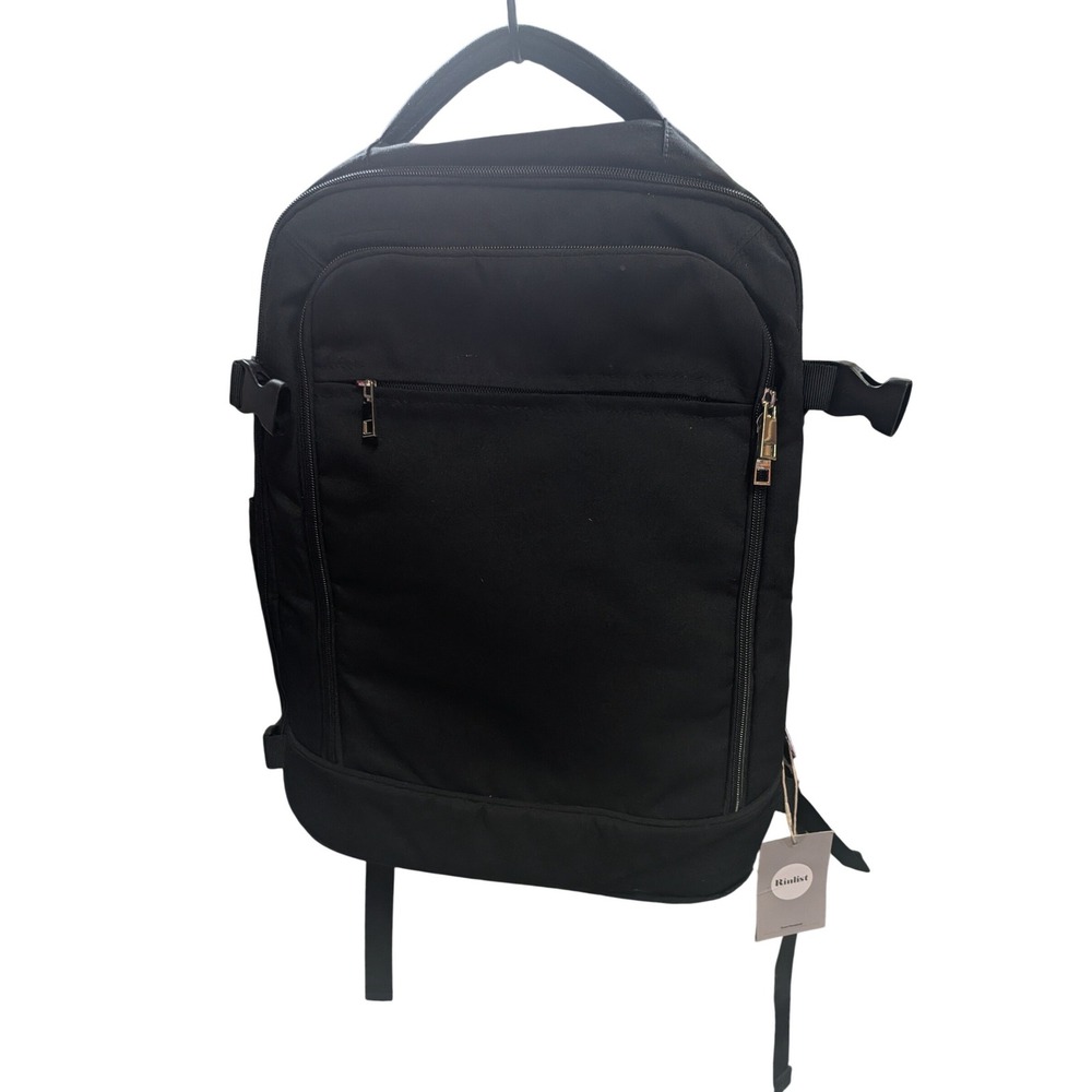 Rinlist Travel Backpack Black Laptop Bag Commuter Utility Rucksack NWT